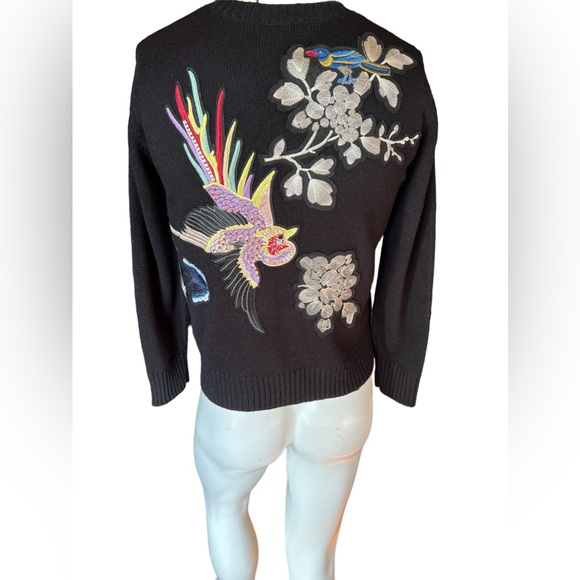 Intricate Embroidered Bird & Flower Sweater - Picture 3 of 13